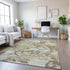 8' Taupe Ivory And Beige Abstract Washable Area Rug With UV Protection