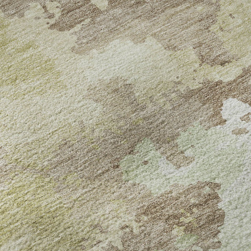 8' Taupe Ivory And Beige Abstract Washable Area Rug With UV Protection