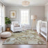 8' Taupe Ivory And Beige Abstract Washable Area Rug With UV Protection