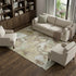 8' Taupe Ivory And Beige Abstract Washable Area Rug With UV Protection