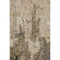 5' X 8' Khaki Beige And Charcoal Abstract Washable Area Rug With UV Protection