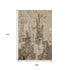 9' X 12' Khaki Beige And Charcoal Abstract Washable Area Rug With UV Protection