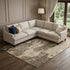 9' X 12' Khaki Beige And Charcoal Abstract Washable Area Rug With UV Protection