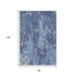 8' Navy Blue And Lime Green Abstract Washable Area Rug With UV Protection
