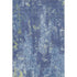 8' Navy Blue And Lime Green Abstract Washable Area Rug With UV Protection
