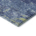 8' Navy Blue And Lime Green Abstract Washable Area Rug With UV Protection