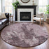 8' X 8' Pink Charcoal And Ivory Abstract Washable Round Rug With UV Protection