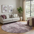 8' X 8' Pink Charcoal And Ivory Abstract Washable Round Rug With UV Protection