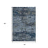 5' X 8' Blue Ivory And Gray Abstract Washable Area Rug With UV Protection
