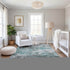 9' X 12' Pale Aqua Ivory And Gray Abstract Washable Area Rug With UV Protection