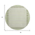 8' X 8' Artichoke Green Ivory And Gray Striped Washable Round Rug With UV Protection