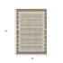 5' X 8' Brown Gold And Silver Striped Washable Area Rug With UV Protection