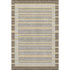 5' X 8' Brown Gold And Silver Striped Washable Area Rug With UV Protection