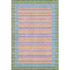 5' X 8' Lime Green Peach Teal And Purple Striped Washable Area Rug With UV Protection