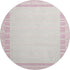8' X 8' Pink Ivory And Mauve Striped Washable Round Rug With UV Protection