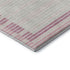 8' X 8' Pink Ivory And Mauve Striped Washable Round Rug With UV Protection