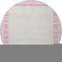 8' X 8' Pink Ivory And Mauve Striped Washable Round Rug With UV Protection