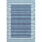 5' X 8' Sky Blue Ivory And Navy Blue Striped Washable Area Rug With UV Protection