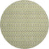8' X 8' Artichoke Green Gray And Silver Striped Washable Round Rug With UV Protection