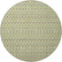 8' X 8' Artichoke Green Gray And Silver Striped Washable Round Rug With UV Protection