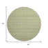 8' X 8' Artichoke Green Gray And Silver Striped Washable Round Rug With UV Protection