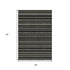 5' X 8' Black Gold And Silver Striped Washable Area Rug With UV Protection