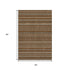 5' X 8' Brown Gray And Ivory Striped Washable Area Rug With UV Protection