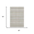 5' X 8' Ivory Brown And Gray Striped Washable Area Rug With UV Protection