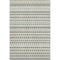 5' X 8' Linen Green And Blue Striped Washable Area Rug With UV Protection