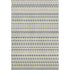 5' X 8' Linen Green And Blue Striped Washable Area Rug With UV Protection