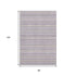 8' Lavender Gold And Gray Striped Washable Area Rug With UV Protection