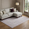8' Lavender Gold And Gray Striped Washable Area Rug With UV Protection