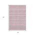 5' X 8' Pink Navy Blue And Gray Striped Washable Area Rug With UV Protection