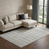 9' X 12' Silver Gray And Gold Striped Washable Area Rug With UV Protection