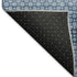 8' X 8' Denim Blue Gray And Sky Blue Striped Washable Round Rug With UV Protection