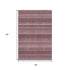 5' X 8' Burgundy Merlot And Pink Striped Washable Area Rug With UV Protection