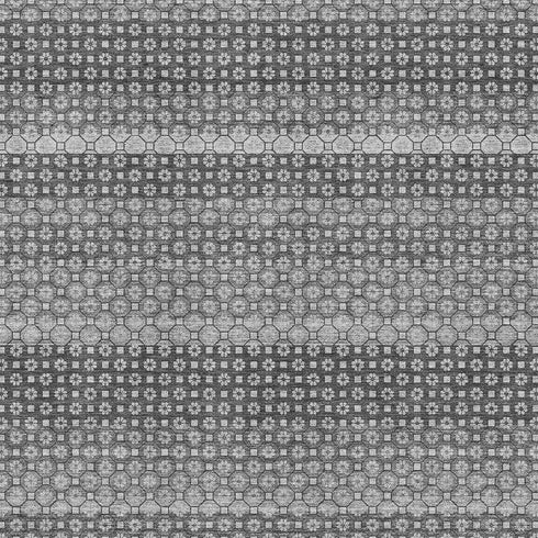 9' X 12' Gray Silver And Charcoal Striped Washable Area Rug With UV Protection