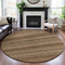8' X 8' Rust Beige And Taupe Striped Washable Round Rug With UV Protection