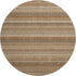 8' X 8' Rust Beige And Taupe Striped Washable Round Rug With UV Protection