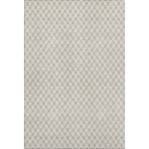 9' X 12' Beige And Ivory Geometric Washable Area Rug With UV Protection