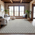 9' X 12' Beige And Ivory Geometric Washable Area Rug With UV Protection