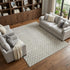 9' X 12' Beige And Ivory Geometric Washable Area Rug With UV Protection