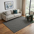 5' X 8' Black Gray And Silver Geometric Washable Area Rug With UV Protection