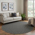 8' X 8' Black Gray And Silver Geometric Washable Round Rug With UV Protection