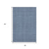 5' X 8' Blue And Ivory Geometric Washable Area Rug With UV Protection