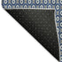 8' X 8' Navy Blue Gray And Silver Geometric Washable Round Rug With UV Protection