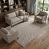 8' Taupe Brown And Ivory Geometric Washable Area Rug With UV Protection