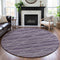 8' X 8' Purple Gray And Ivory Geometric Washable Round Rug With UV Protection