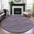 8' X 8' Purple Gray And Ivory Geometric Washable Round Rug With UV Protection