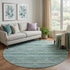 8' X 8' Teal Ivory And Lavender Geometric Washable Round Rug With UV Protection